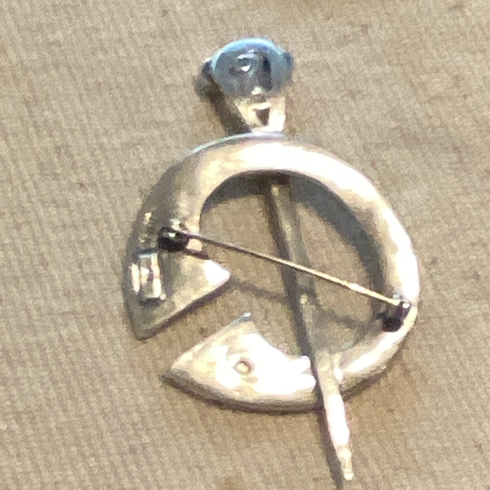 Sterling silver Penannular Celtic brooch pin