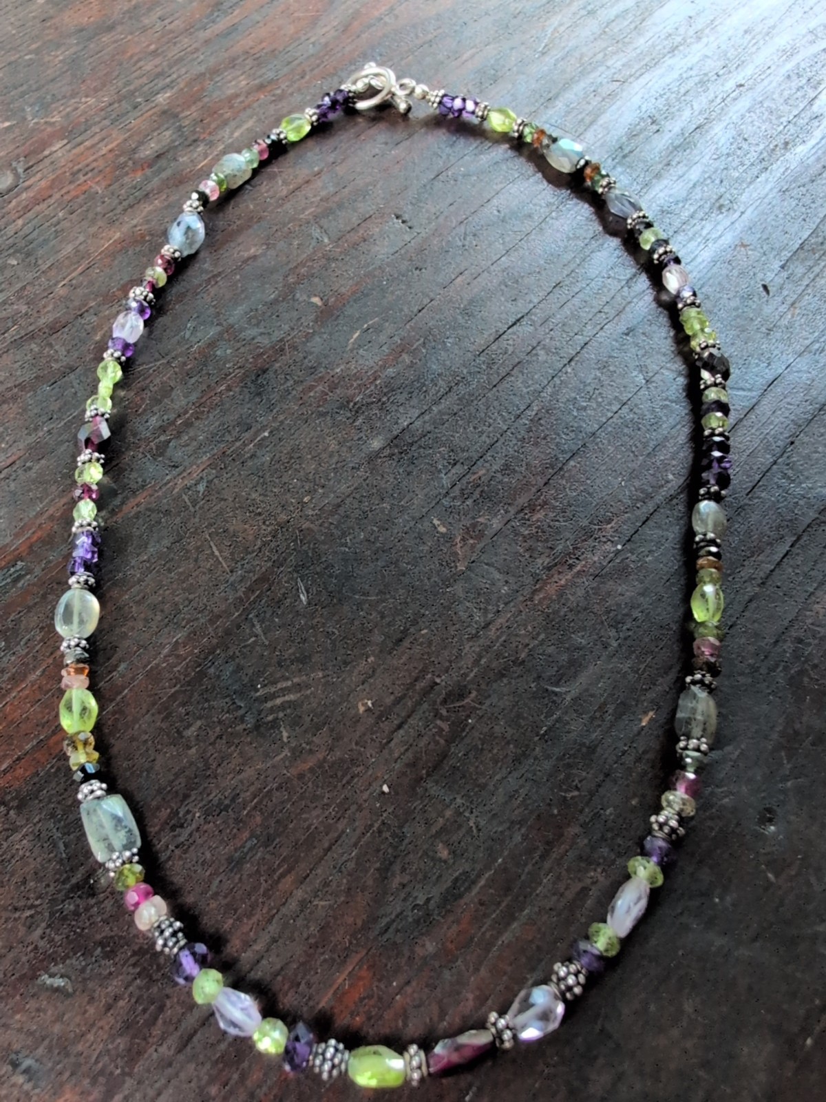 Multicolored Beaded .925 Silver Clasp 18.5″in