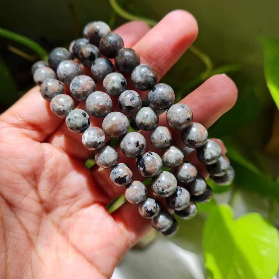 Natural Yooperlite Flame Stone 8mm Beaeded Healing UV Reactive Lucky Bracelet