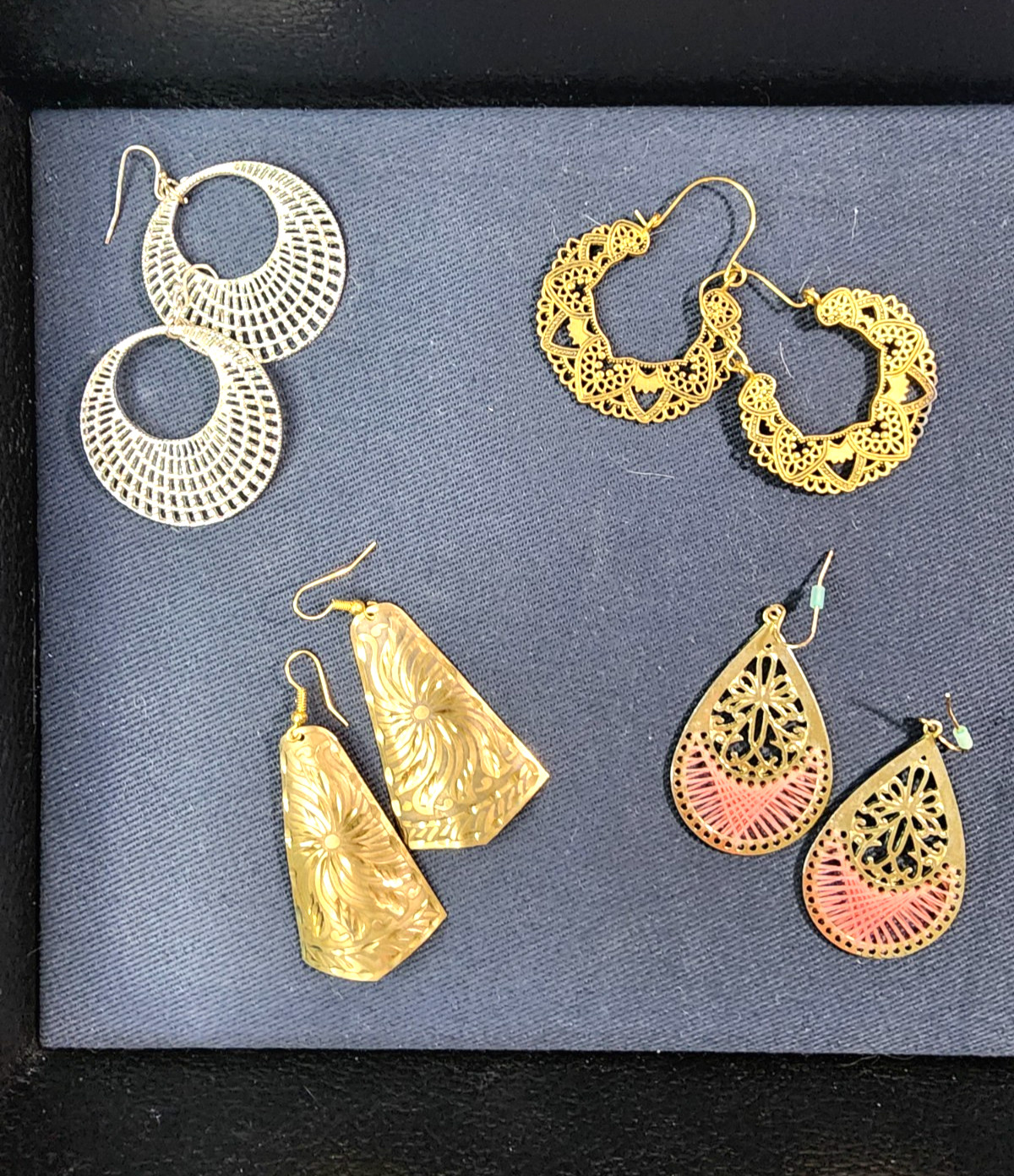 Boho Tribal Pierced Earring Jewelry Lot 8 Pair Vintage to Now Mixed Materials