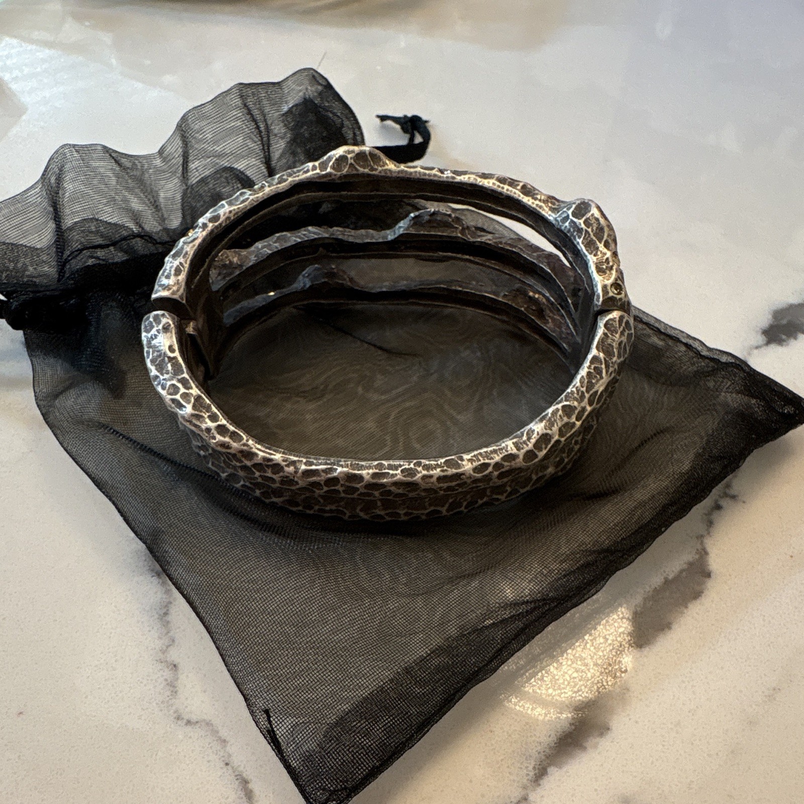 Silver Capri 3 Row Coin & Crystal Pave Bangle