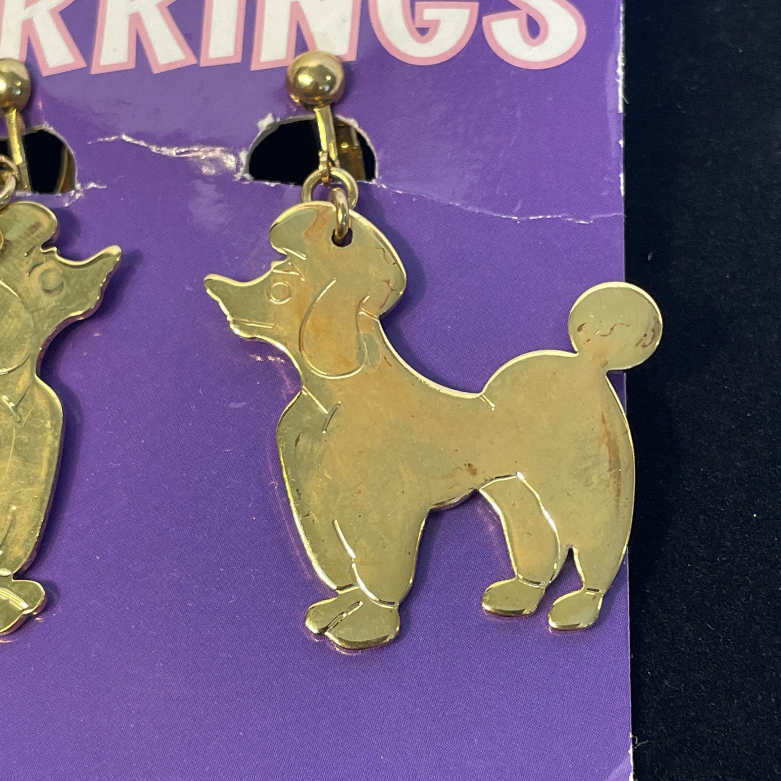 Screw Back Poodle Earrings Flirting with the 50’s Forum Novelties Dangle Dog