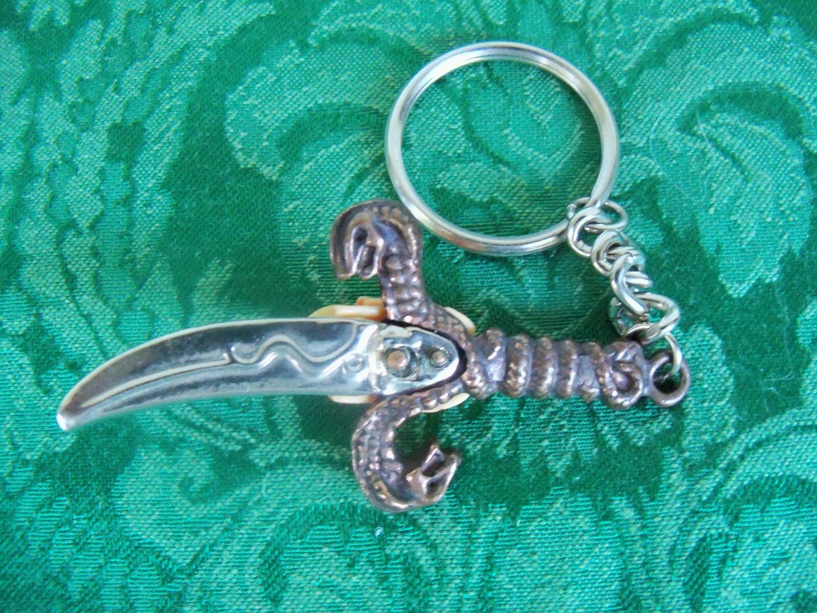 Goth Style Necklaces & Keychain Winded Skulls Sword & Snake Dagger Lot of Three