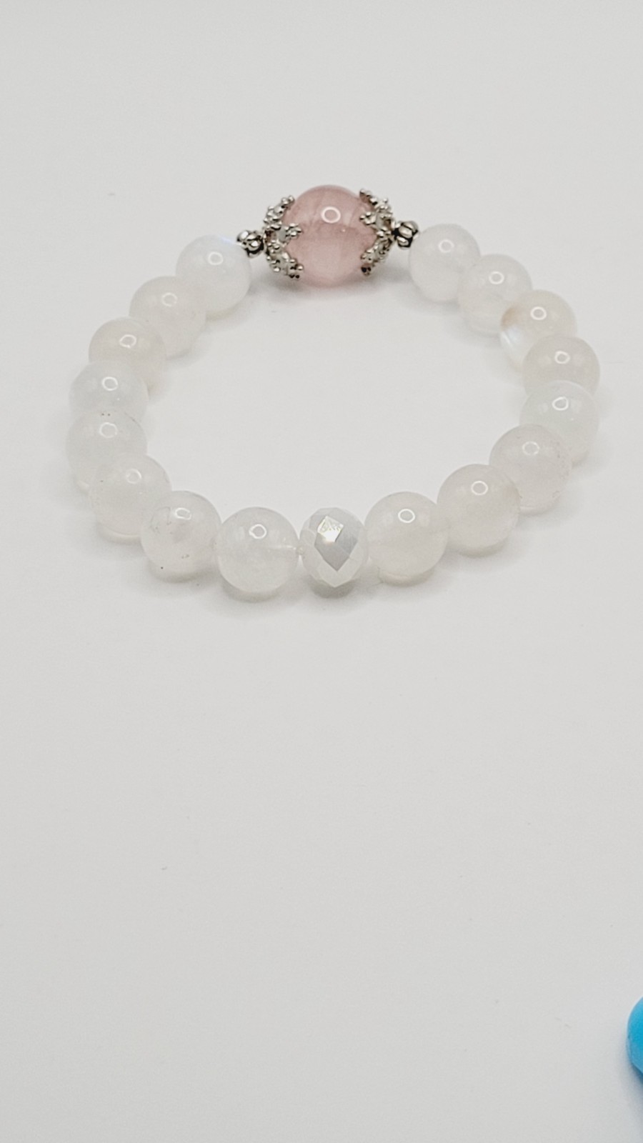 Moonstone and Rose Quartz Gemstone Bracelet. Brand New. Size is 7.5 inches.