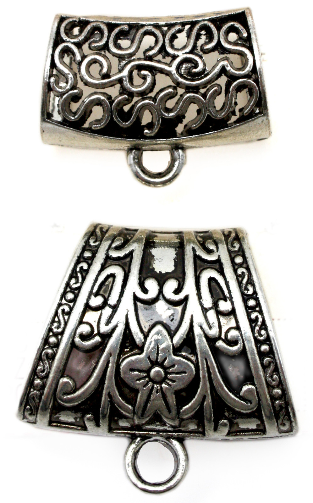 Laliberi Scarf Charm Jewelry 2 Sliver Bails Floral & Swirls EK Success NEW