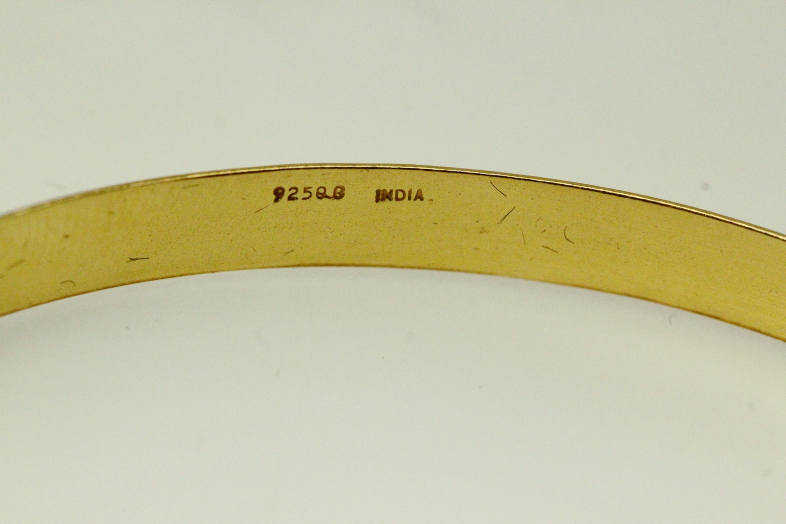 Gold Plated 925 Silver 7.25″ Plain 4.5mm Bangle Bracelet 6.9 Grams (BR4696)
