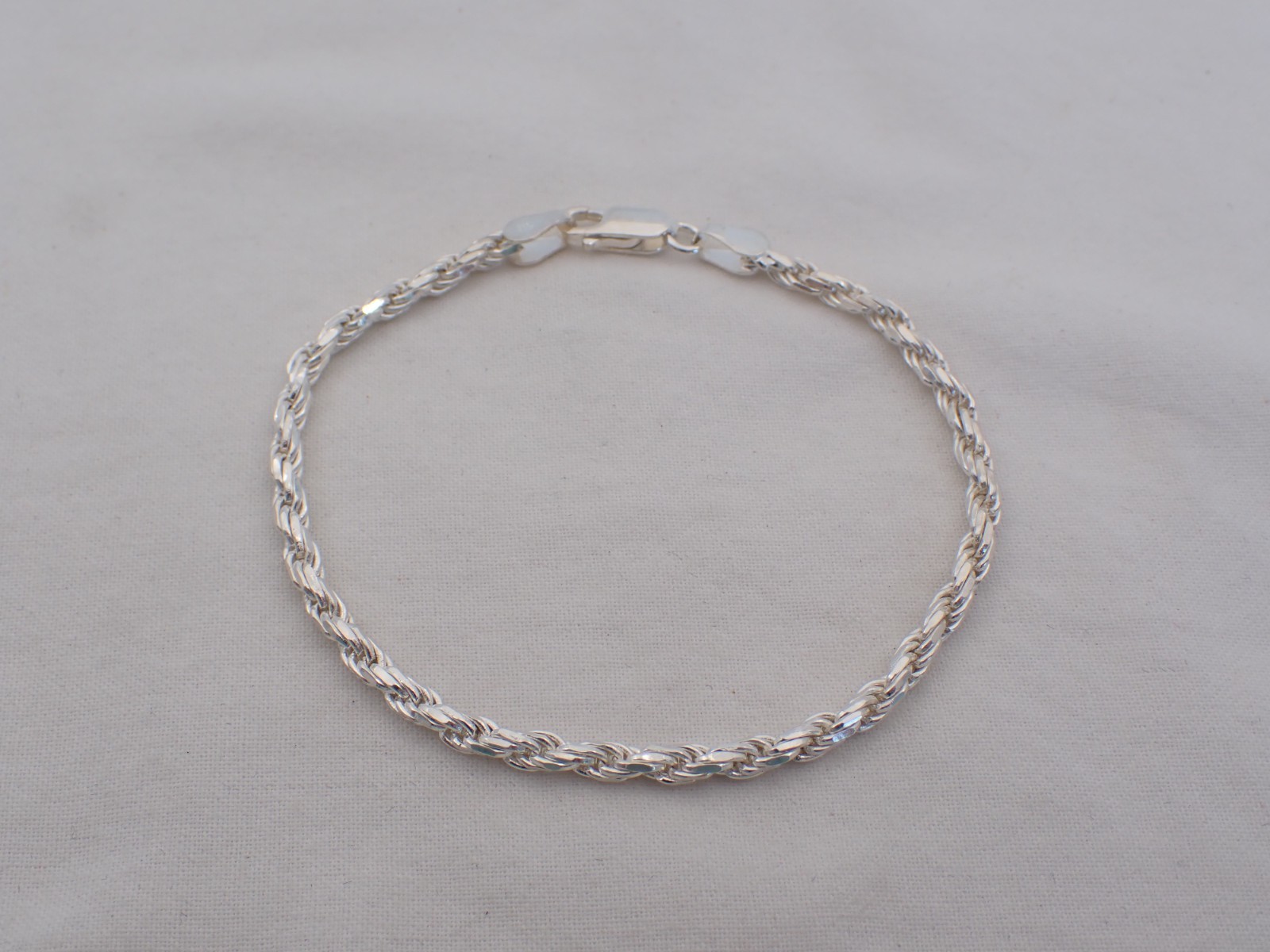 Estate Sterling Silver 7 1/4″ Small Rope Bracelet PD-3