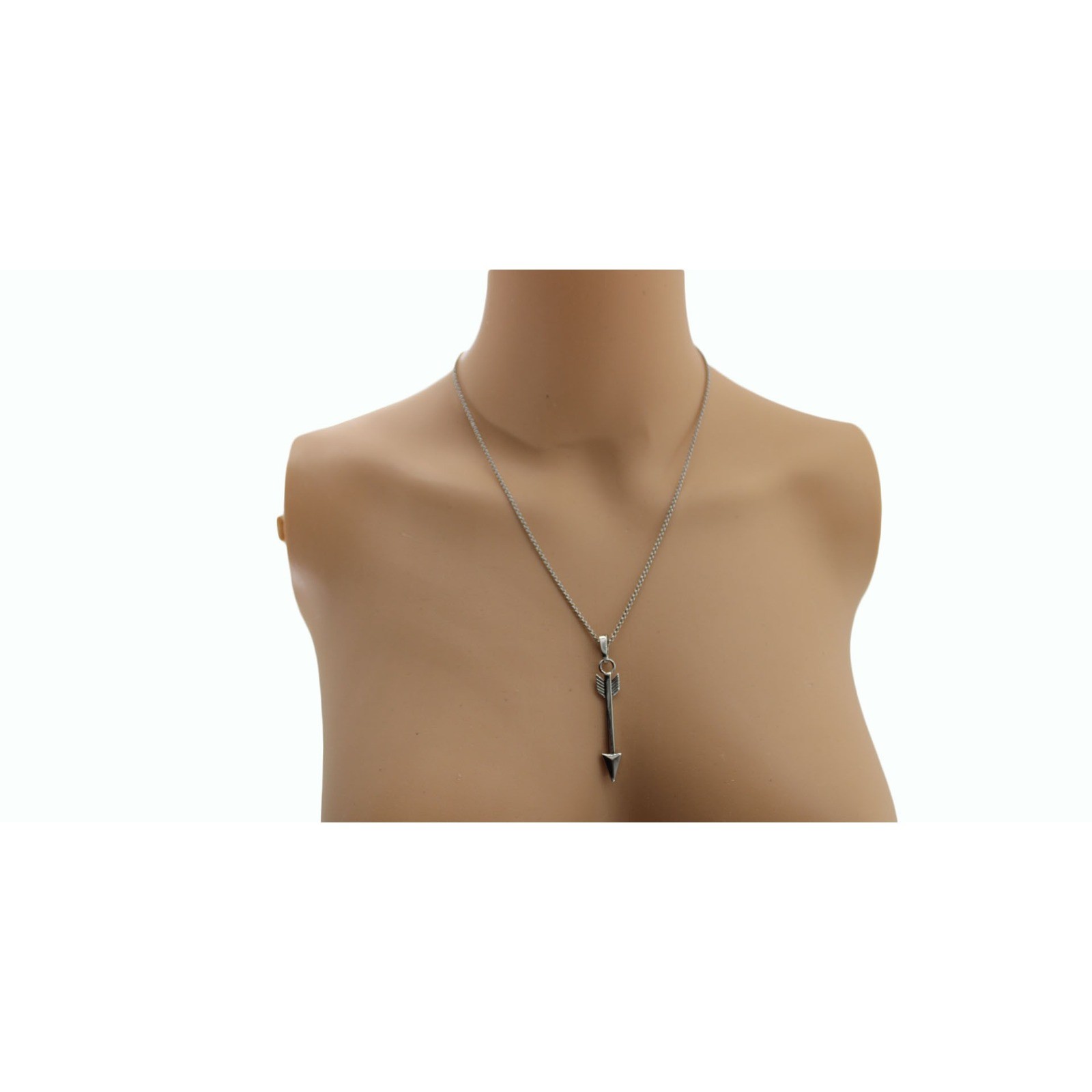 Women Necklace Unbranded Women Arrow Pendant Necklace Silver Tone 9.5 in Drop