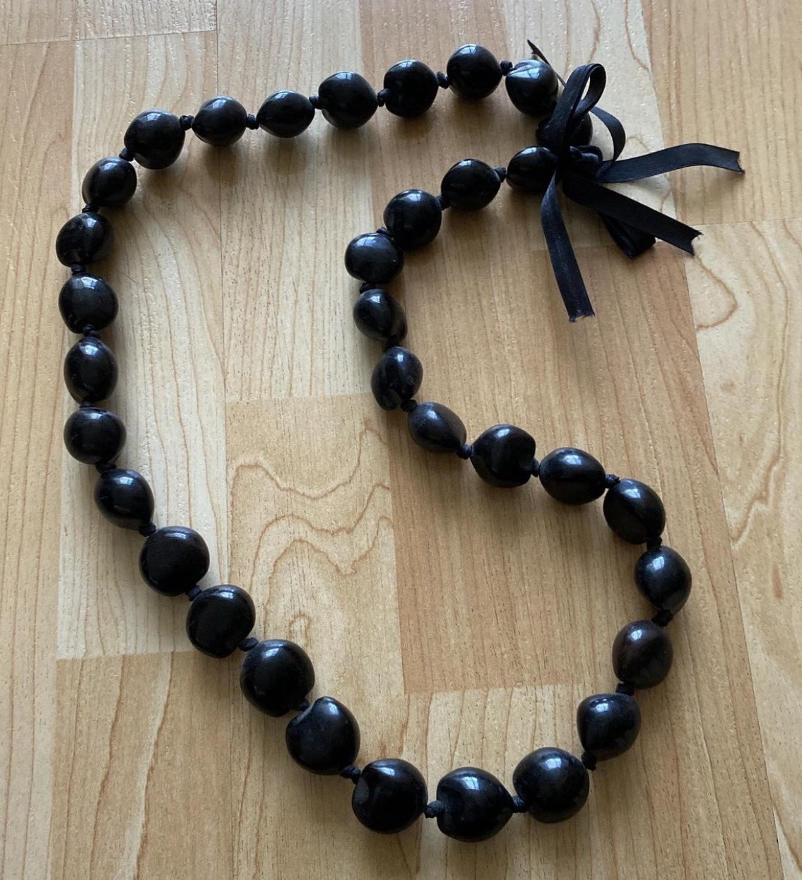 Hawaii Necklace Ball Chain Ribbon Tie Closure Adjustable