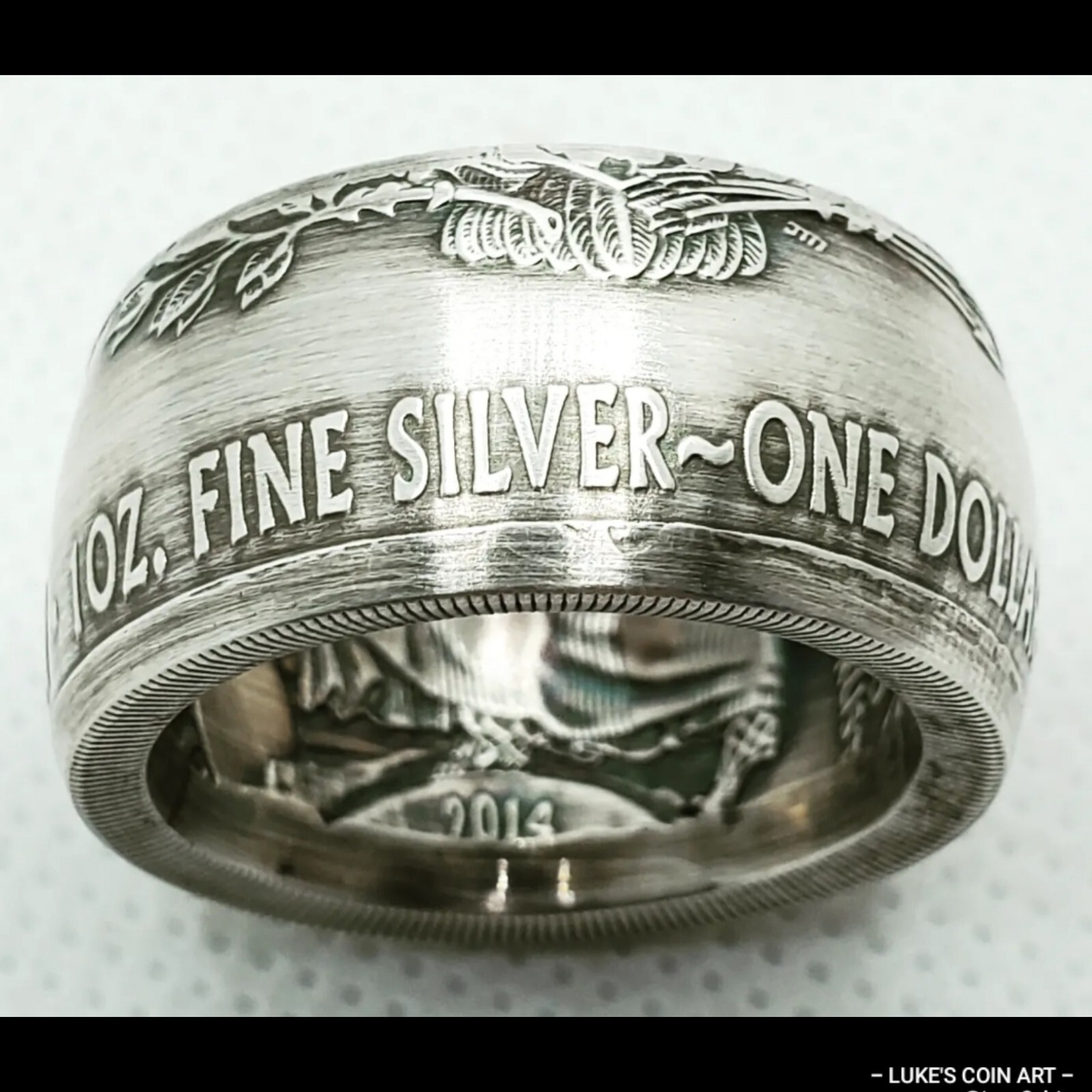 American Silver Eagle Coin Ring. Made To Order In Any Size. ASE. Pure Silver.