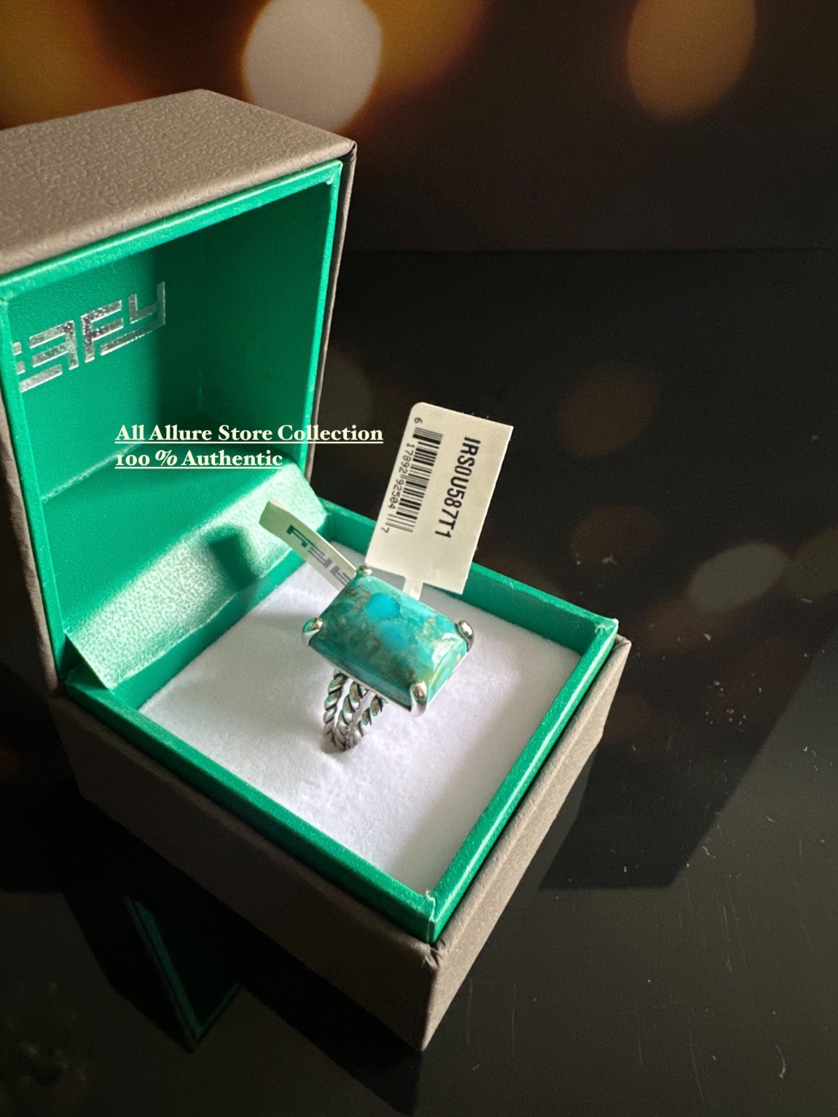 Effy ENY Sterling Silver & Turquoise Ring size 7