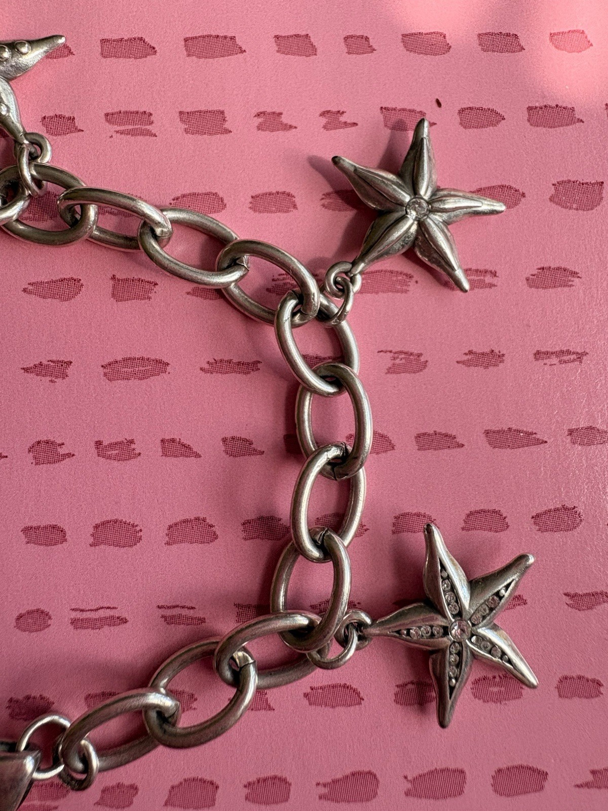 Brighton Starfish Charm Bracelet with Crystal Accents 8 Inch Length