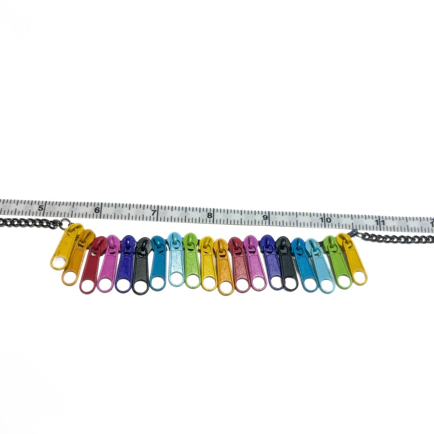 Claire’s Rainbow Zipper Pull Choker Necklace Y2K Scene Emo Indie Sleaze