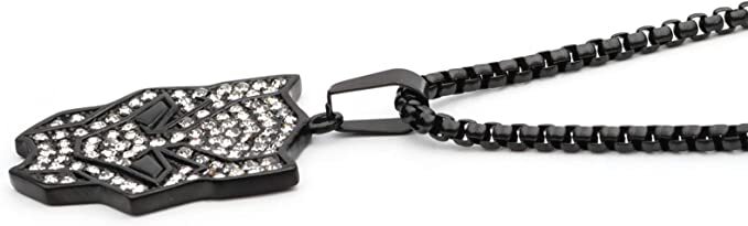Official WAKANDA FOREVER Authorized Marvel Black Panther Logo White Gem Necklace