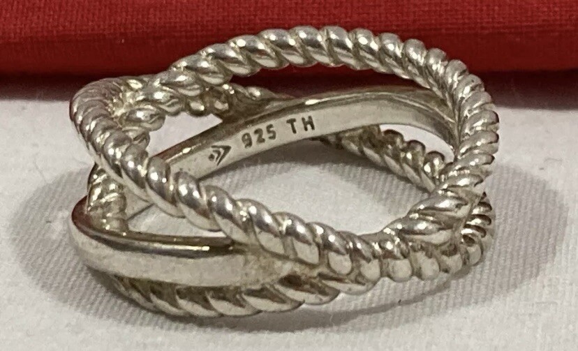 SILPADA 925 TH Signed Sterling Silver Twisted Multi Design BAND RING Size 9.1