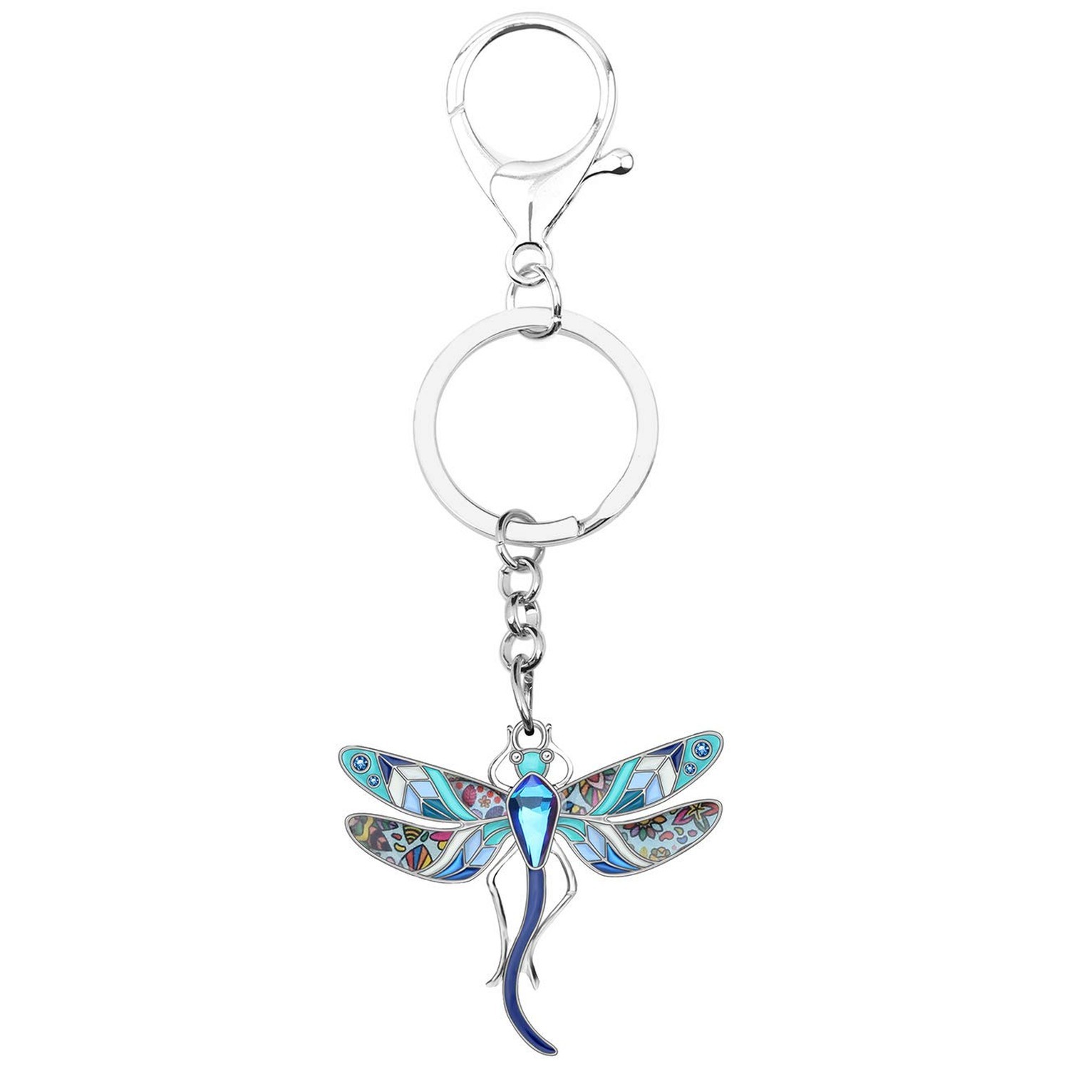 Zinc Alloy Enamel Dragonfly Keychain Car Key Wallet Keyring Dragonfly Gifts f…