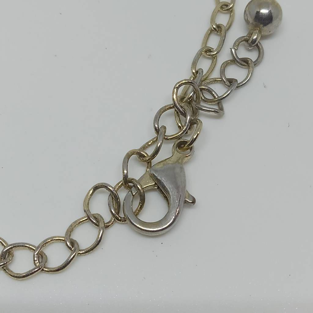 Gold Beaded Pendant Necklace Rhinestone Topaz Gemstone KC Signed Chainlink