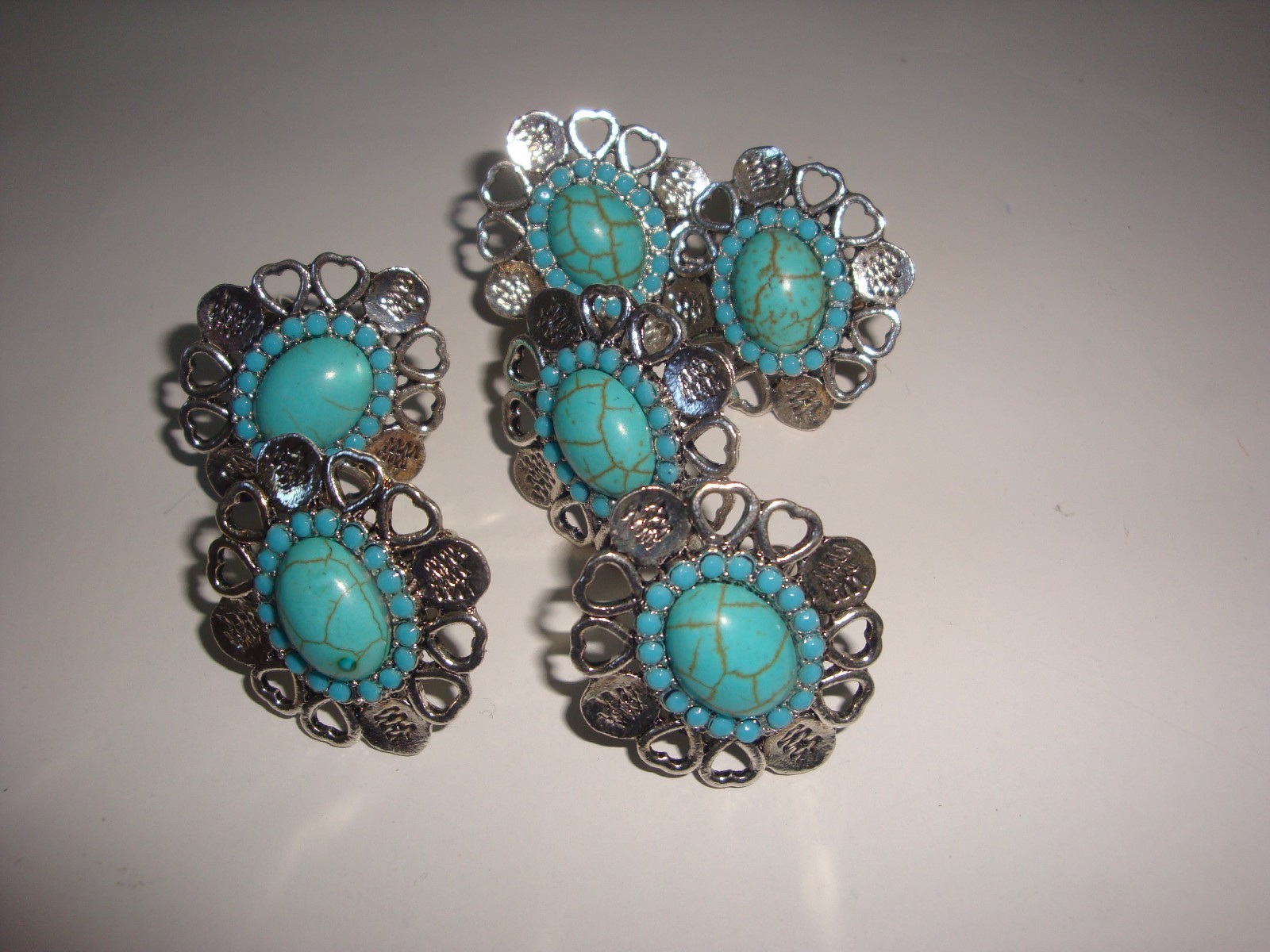 Wholesale Lot of 24 Turquoise Fashion Rings ~ Adjustable ~ Fit Sizes 6 to 10