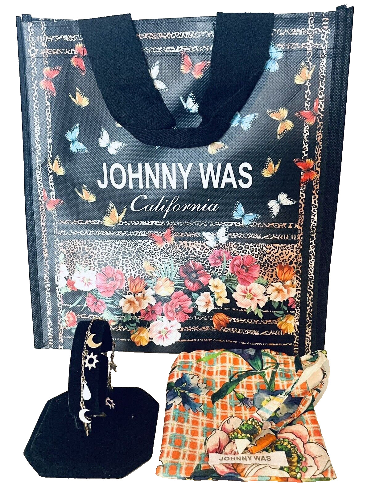 Johnny Was $128 MOONDANCE CHARM BRACELET, Pouch, Small JW Gift Bag! NWT