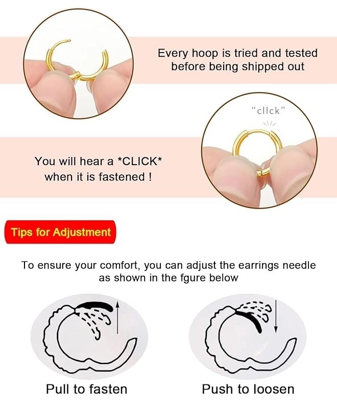 1 Pair 6mm Small Hoop Earrings for Women, Dainty 14K Gold Plated Huggie Hoop Ear