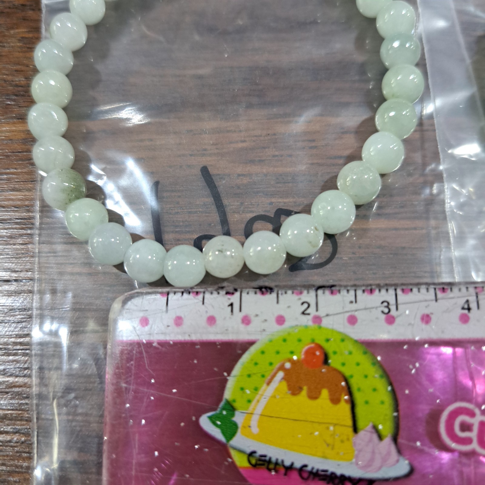 Lot 10 Jadeite Bracelet Burma Certificate Genuine Multicolor Bead 5 mm.16 cm.