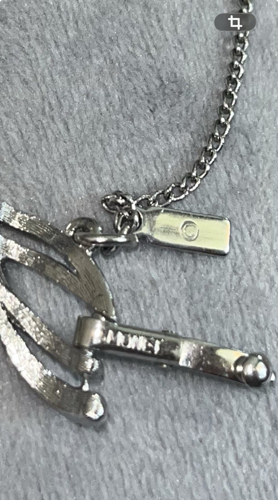 Monet Signed Silver Tone Adjustable Cable Chain Bracelet w/ lobster charm
