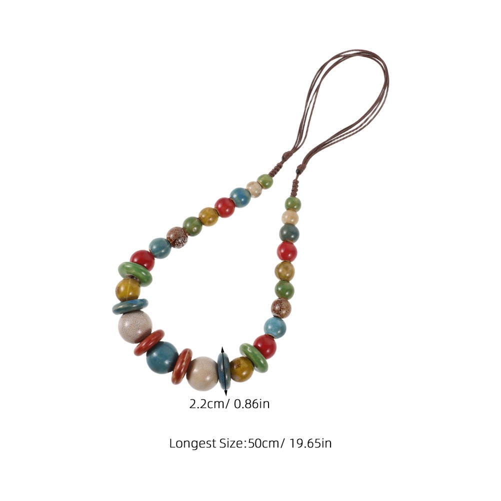 1 Pc Colorful Ceramic Bead Necklace Lightweight Durable Boho Jewelry for Women