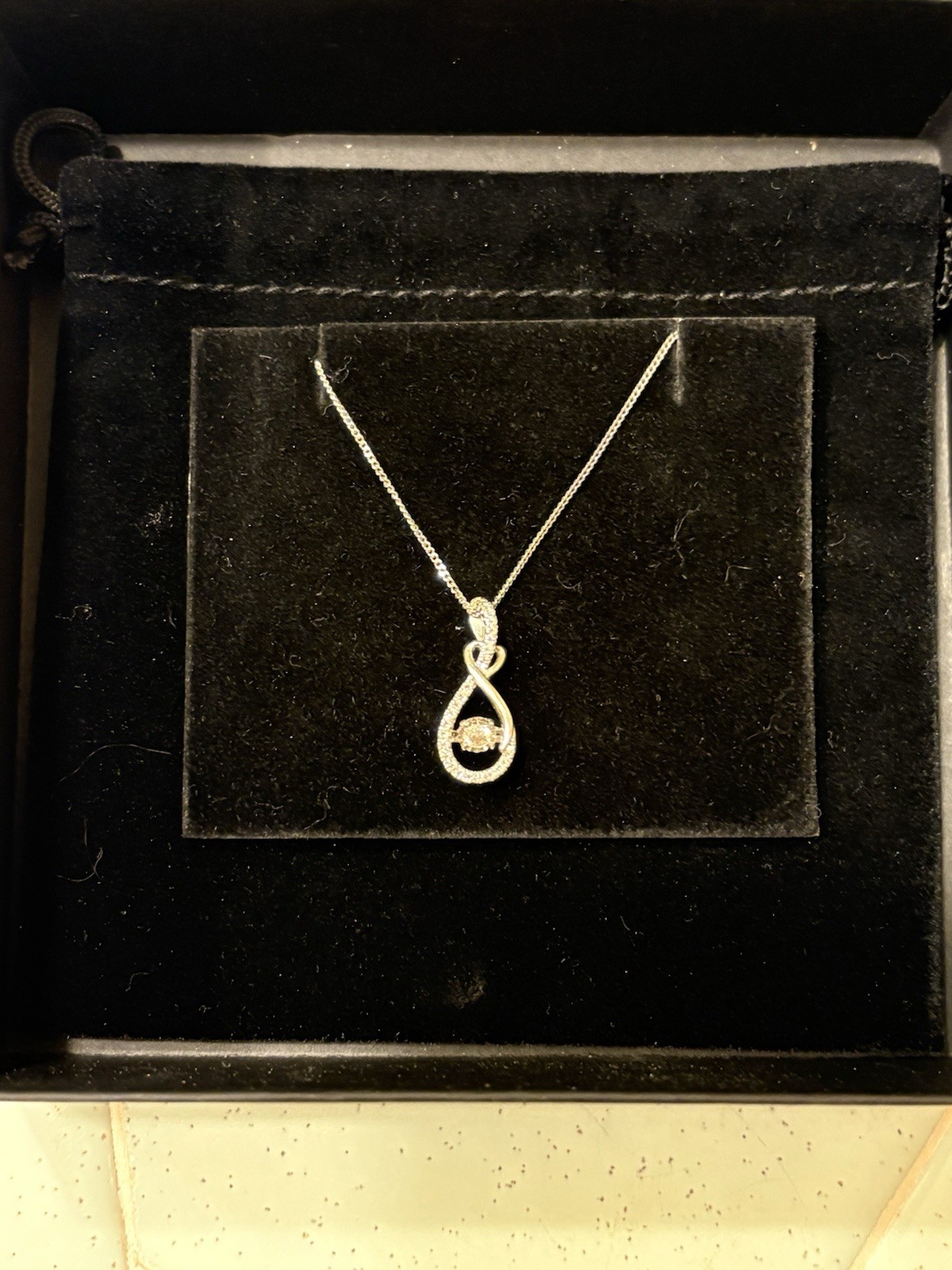Unstoppable Love Diamond Infinity Heart Necklace 1/4 ct tw Sterling Silver 19″