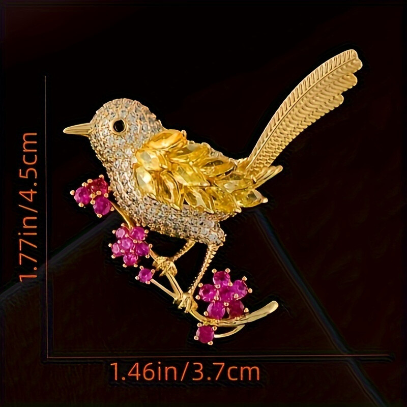 1pc Charming Magpie Bird Brooch -Sparkling Fashion Accessory for Clothing