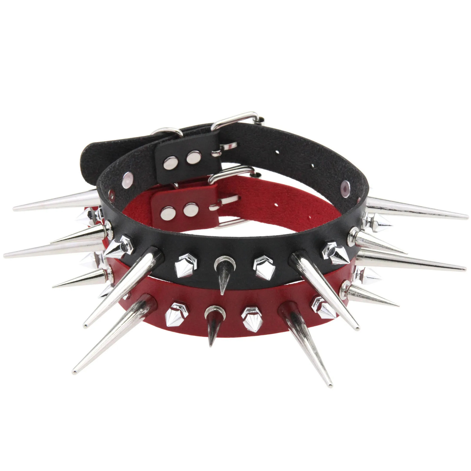 Goth Spike Choker Punk Leather Collar For Women Studded Necklace Accessories