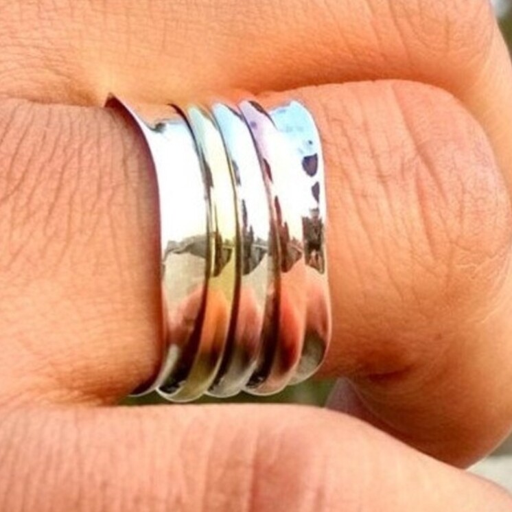 Beautiful 925 Sterling Silver Spinner Ring Handmade Jewelry Gift For her A-258