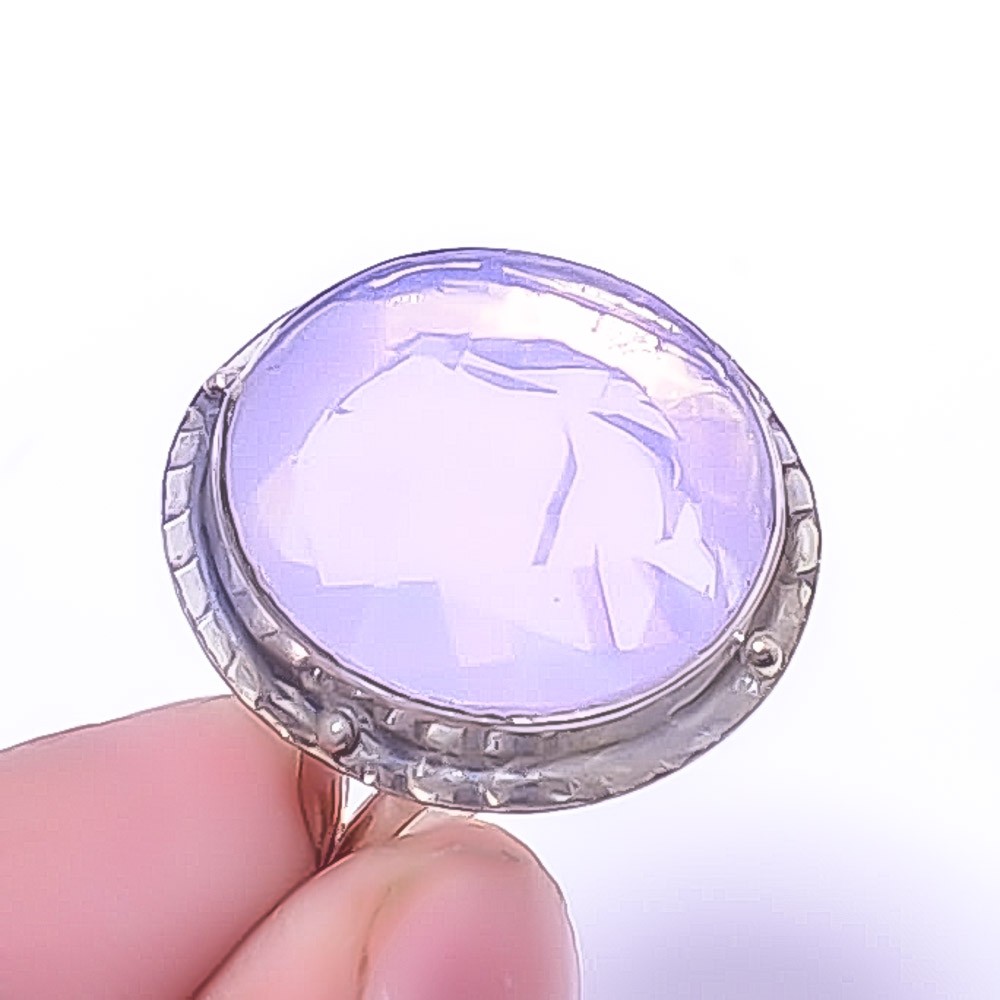Milky Opal Handmade 925 Sterling Silver Jewelry Ring s.7.5 A310