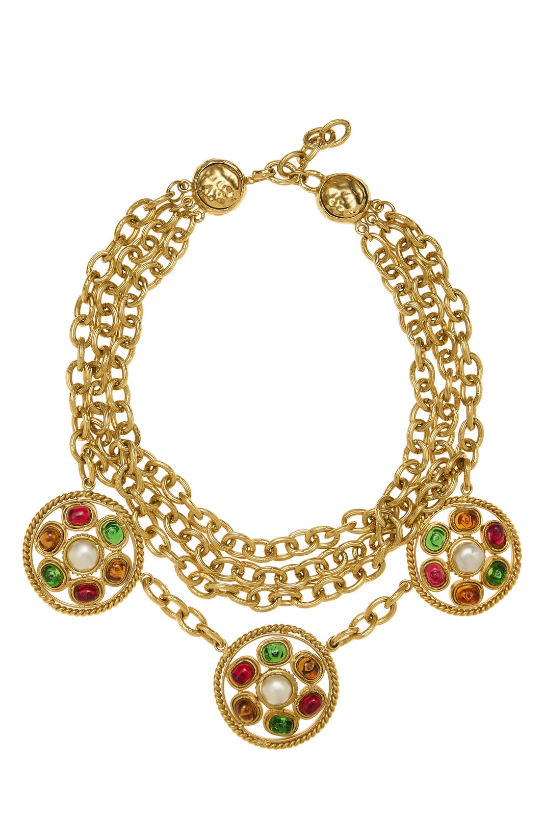 Chanel Gold & Multicolor Gripoix Pendant Necklace – WGACA