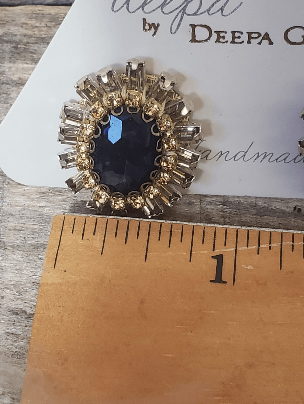 DEEPA GURNANI NWT Blue.Faceted Stunning Pierced Earrings