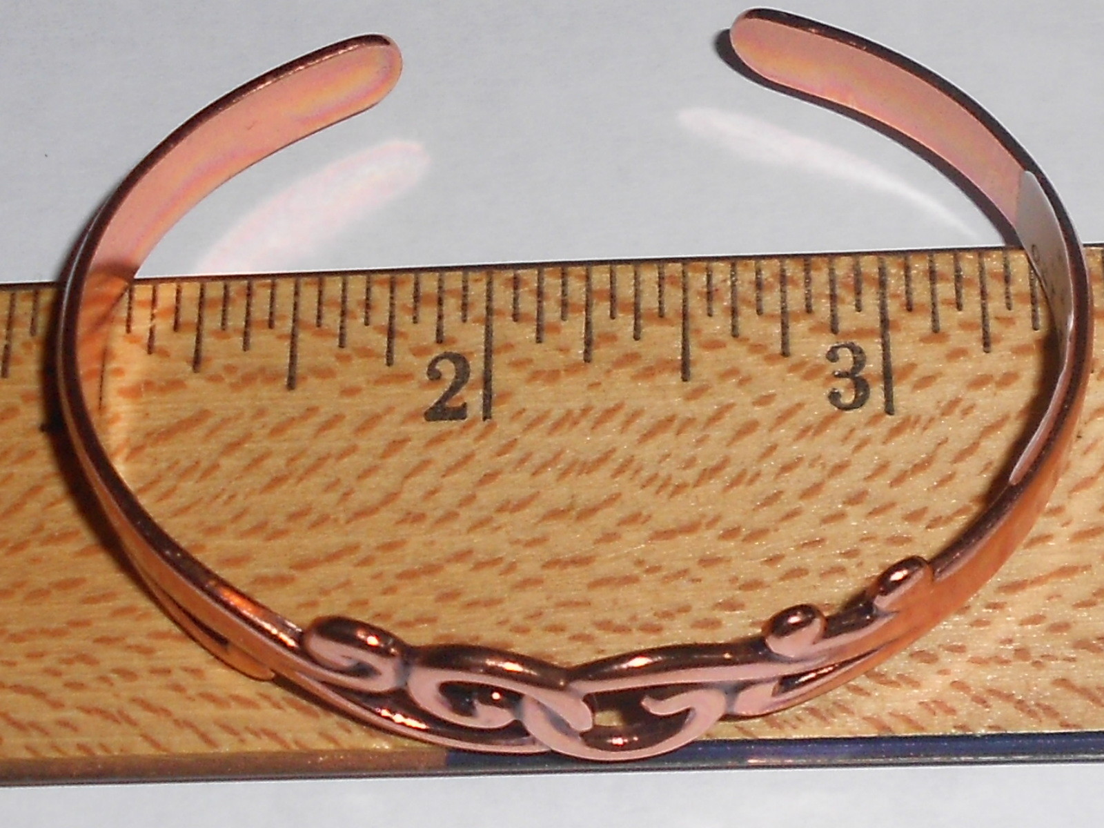 NEW PURE Copper Ladies Filigree USA Cuff Bracelet Pain Relief Folklore CB 120