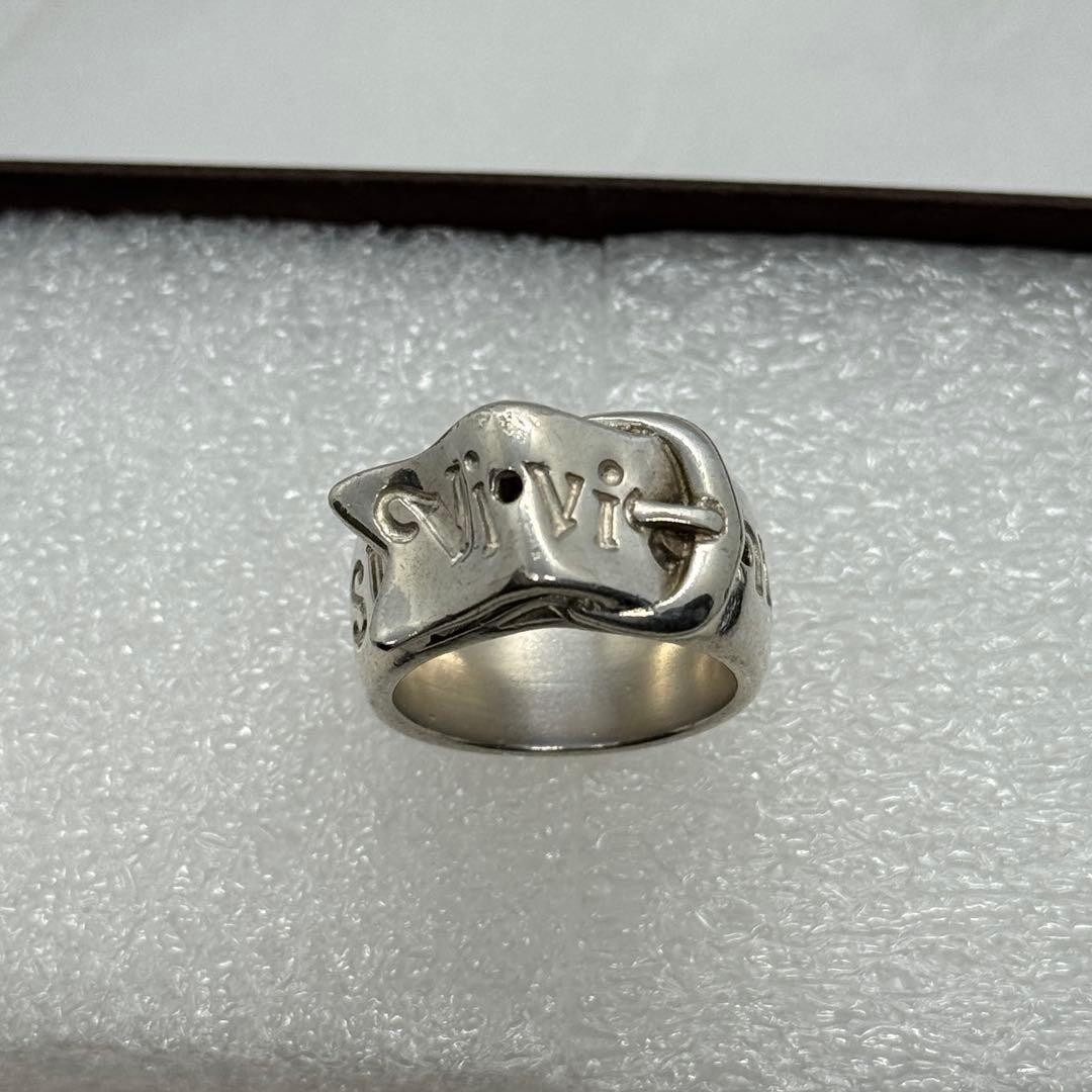 Vivienne Westwood BELT ring, rare, Early, perforated, silver, M, Made in Italy