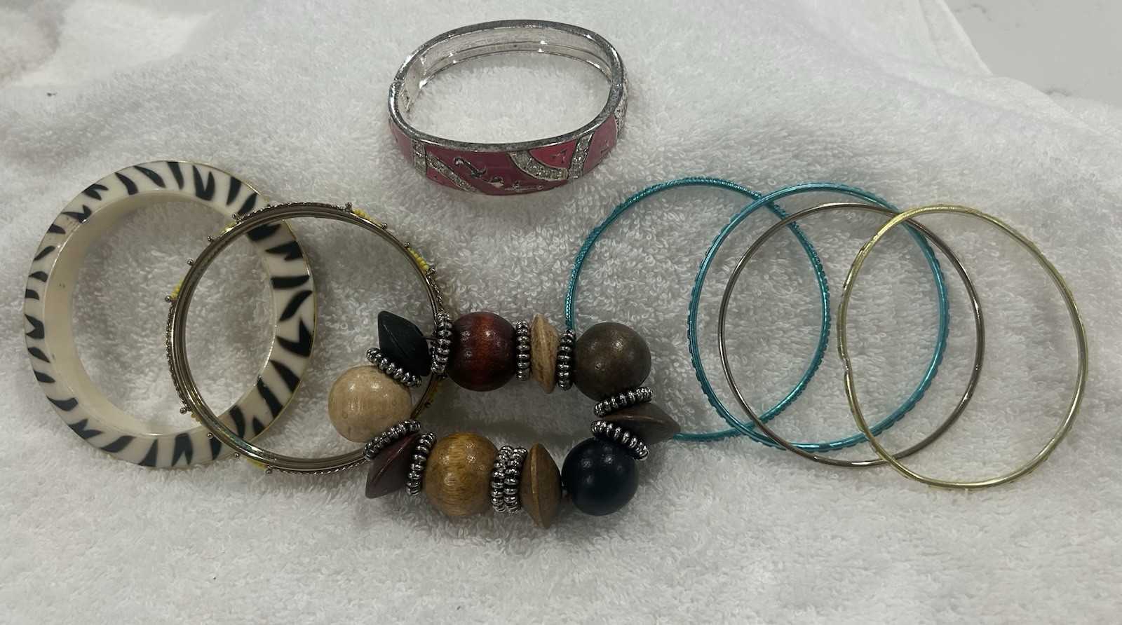 Y2K Bracelet Lot Rhinestone Some Vintage Costume Jewlery Mixed Materials Estate
