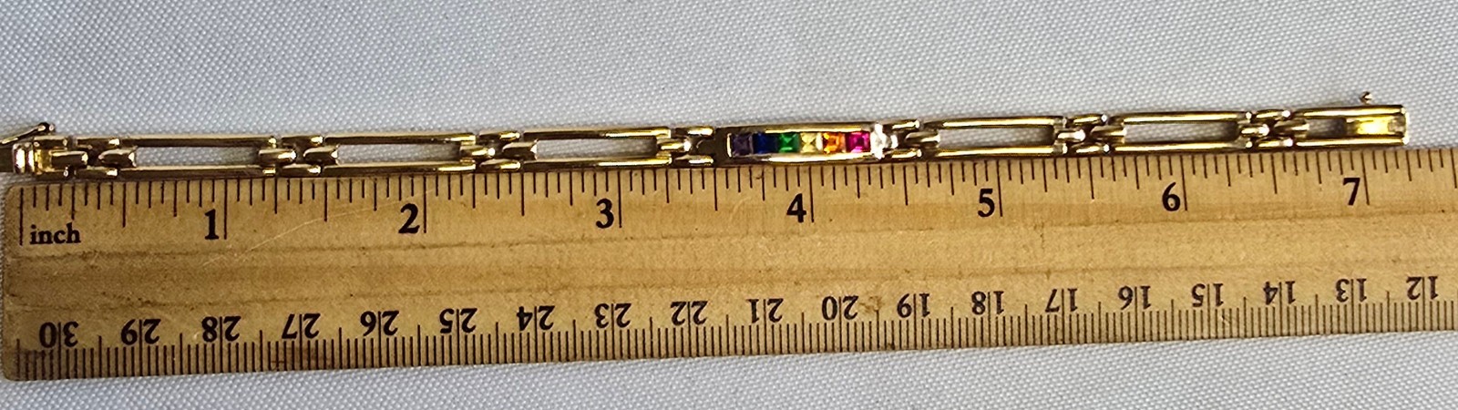 Sterling Silver Bracelet 13.5g Fine Jewelry 7.25″ Multicolor Stones *READ*