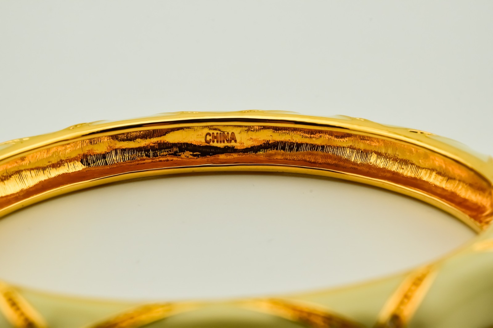 Camrose & Kross Audrey Hepburn Ivory Rhinestone Hinged Bangle Bracelet