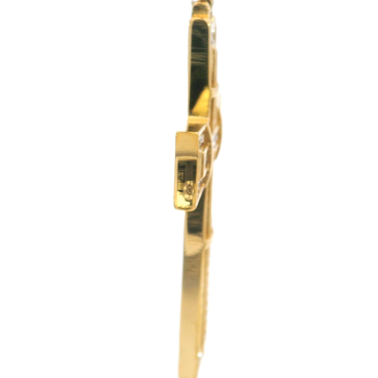 Tioneer Big Cross Cz 14K Gold Plated Steel Pendants with CZ 24 inch Box Chain