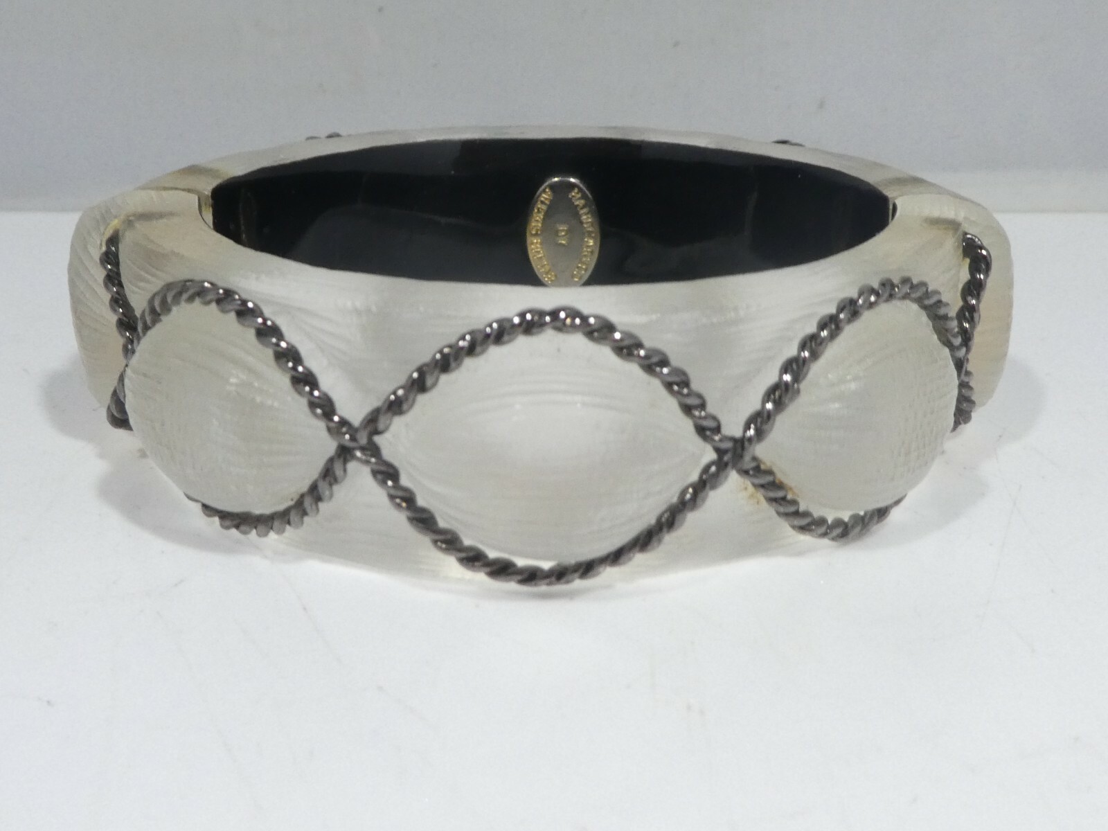 ALEXIS BITTAR IMPREGNATED HAND CARVED LUCITE CUFF