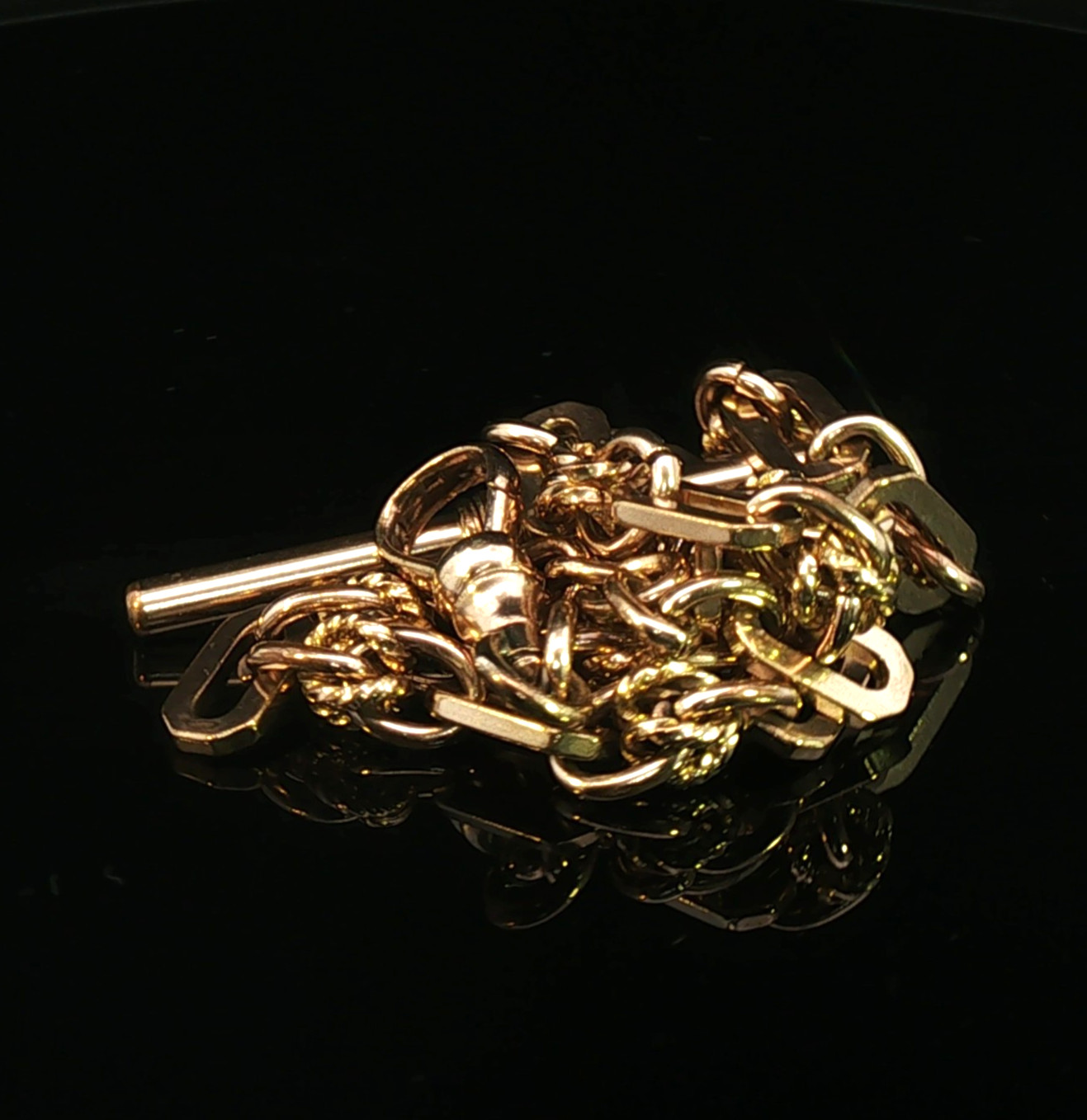 Premium Gold Plated Fob Chain Bracelet 18.21g 6mm Wide Classic Jewellery 26.5cm