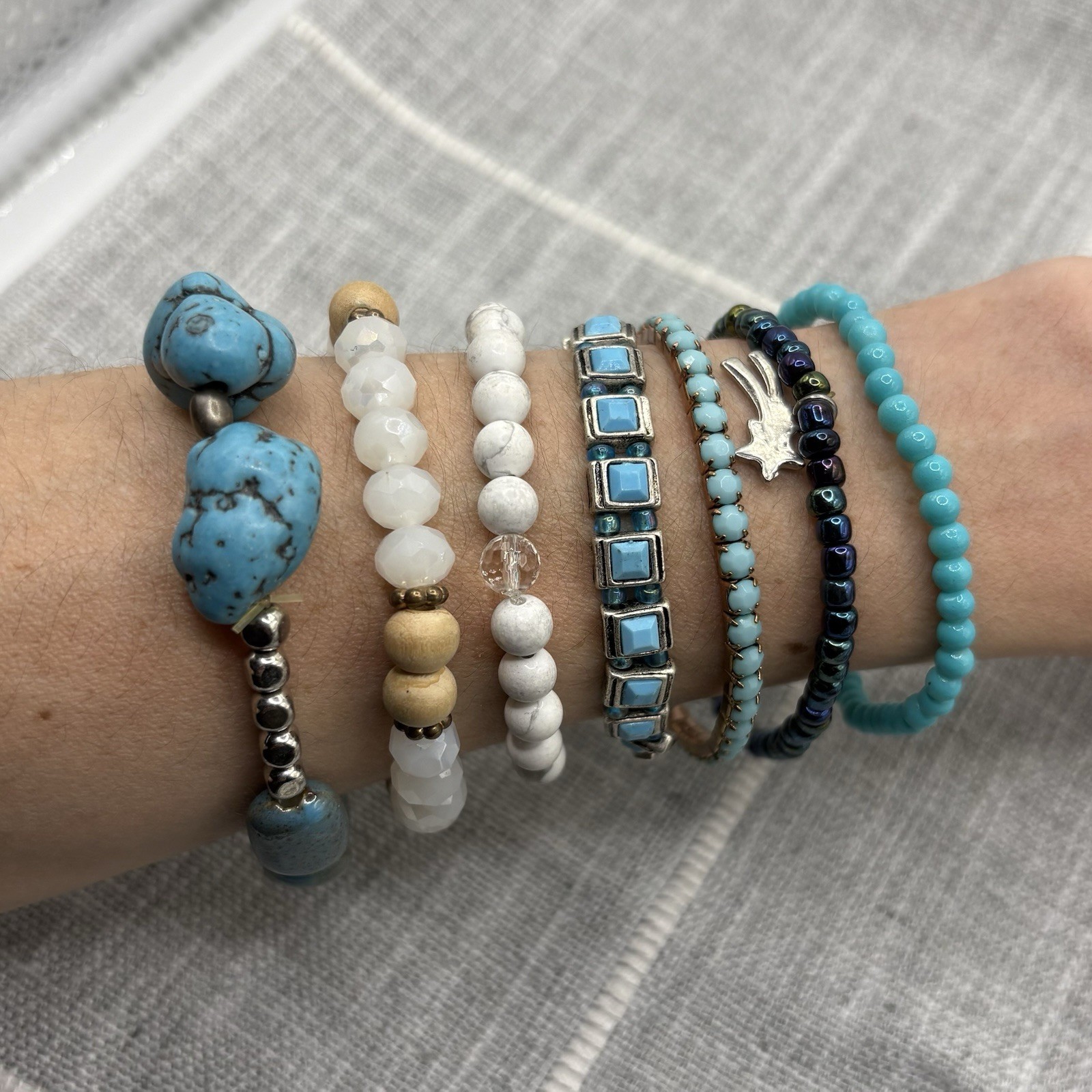 Lot of 20 Stretch Bracelets Mixed Beaded Stackable