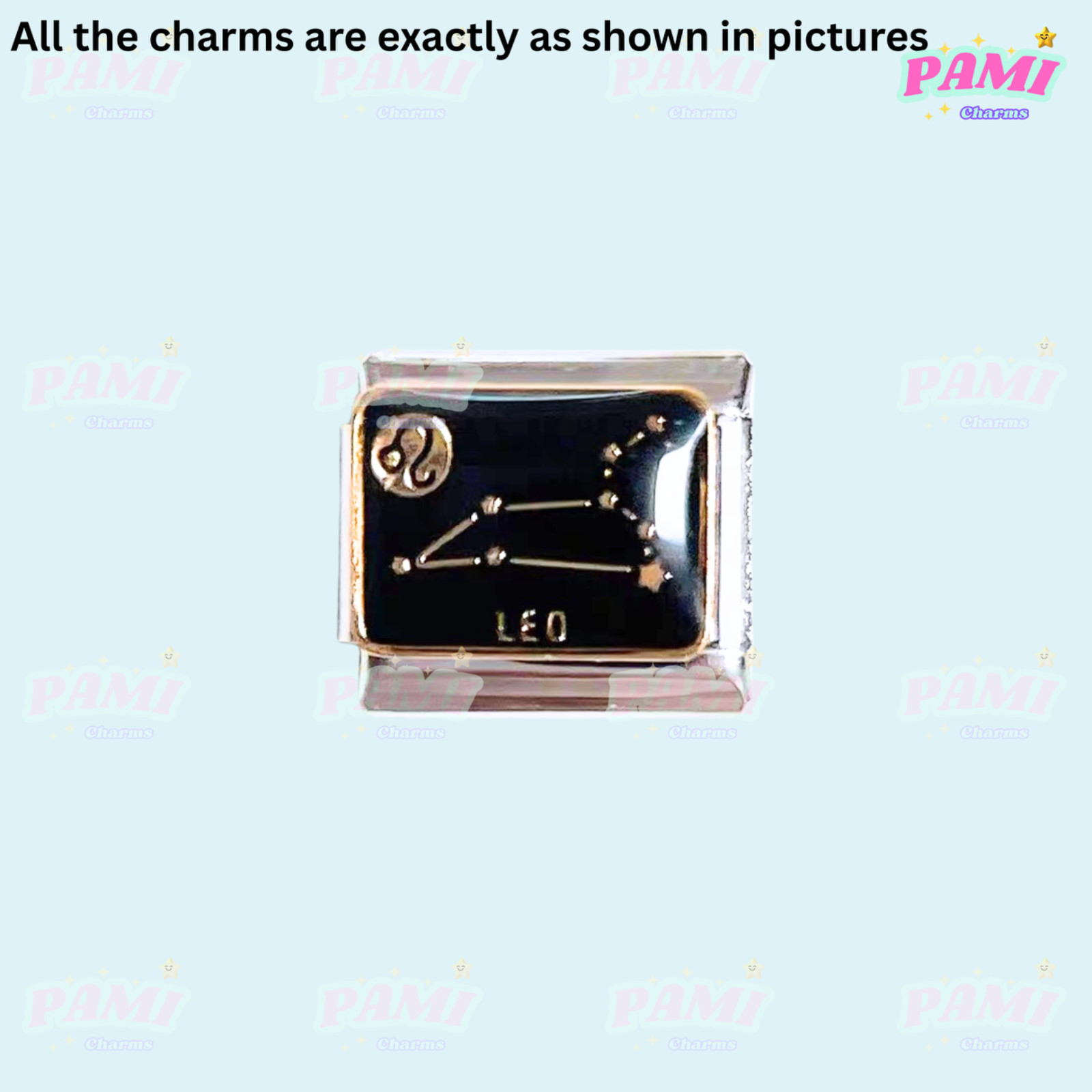 Italian charm 12 zodiac Star signs Fits All major Brands Italian charm bracelet