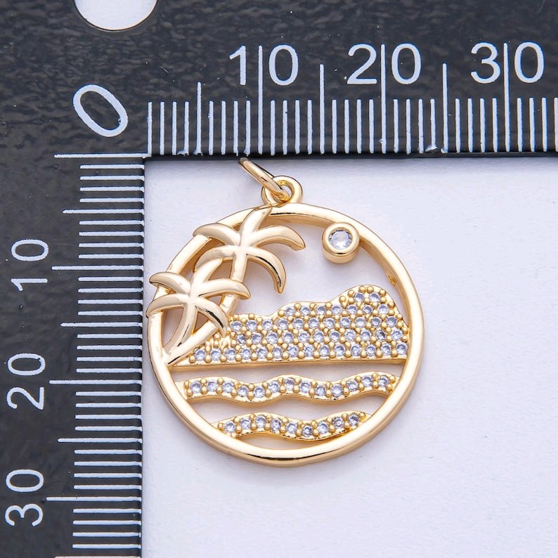 24K Gold Filled 16.1m Clam Shell Pearl Pendant Nautical Ocean Jewelry DIY Supply