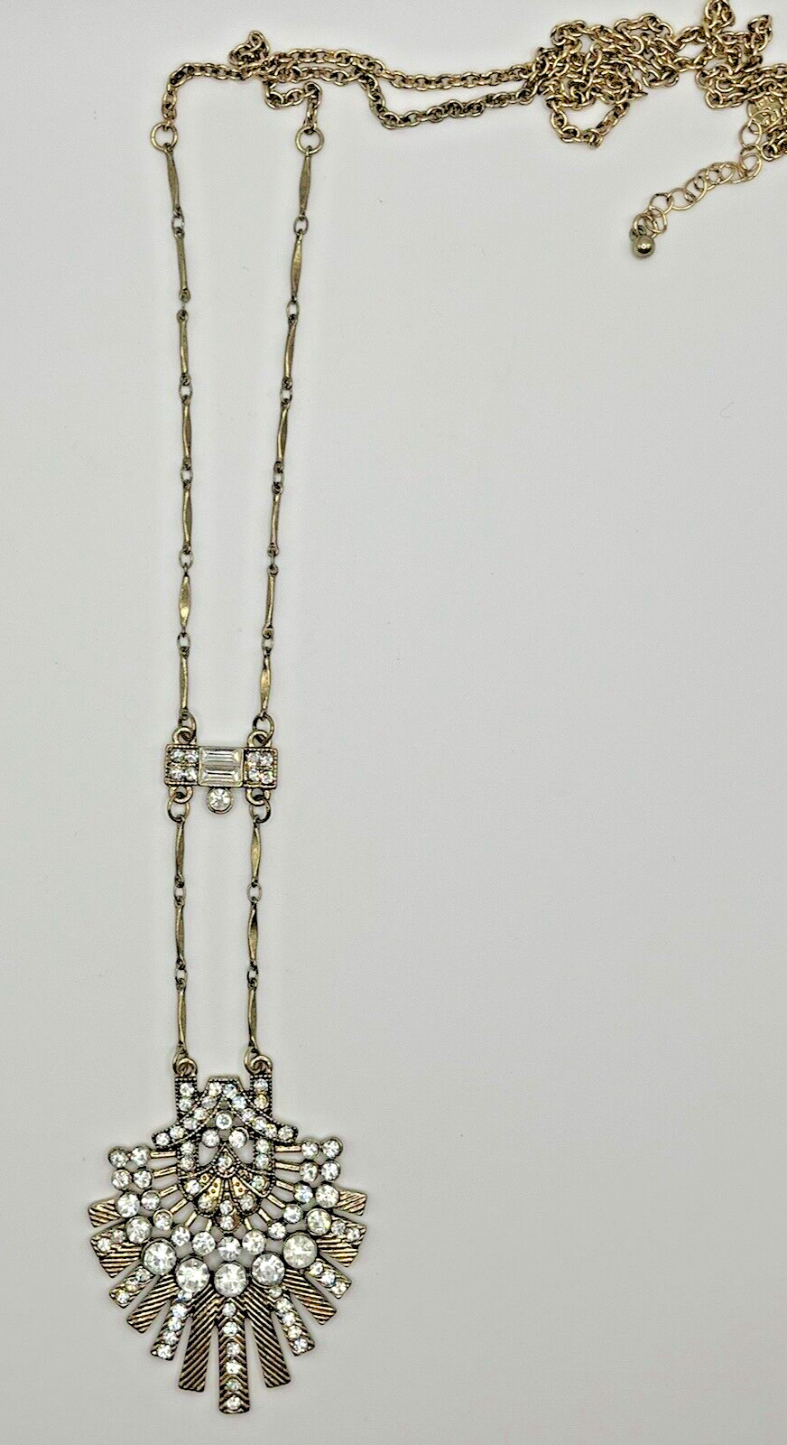 Spring Street Gold Tone Rhinestone Statement 36 inch Necklace