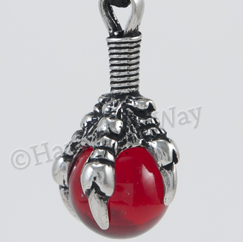 DRAGON CLAW Necklace RED POWER Sphere Pendant Orb Mars influence Protection