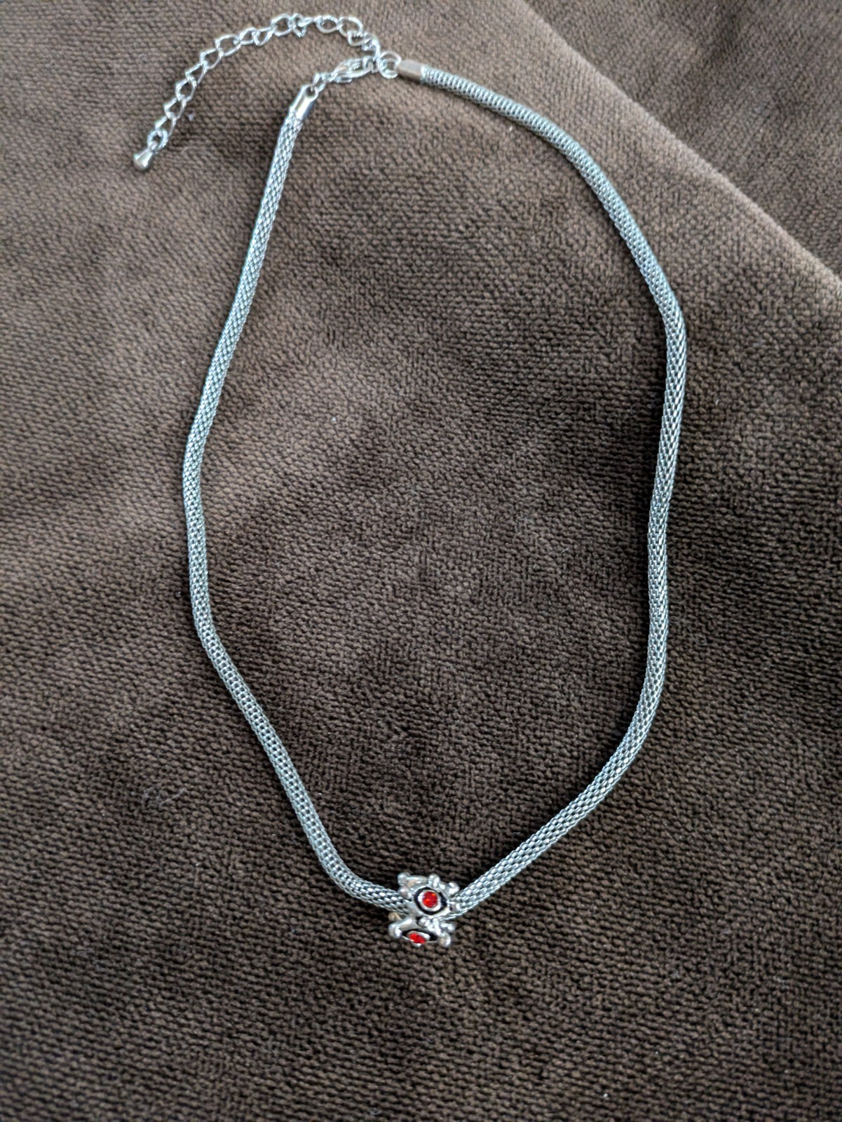 Snake Chain With Simple Sliding Charm/Pendant Adjusts From 16 In To 19 In.