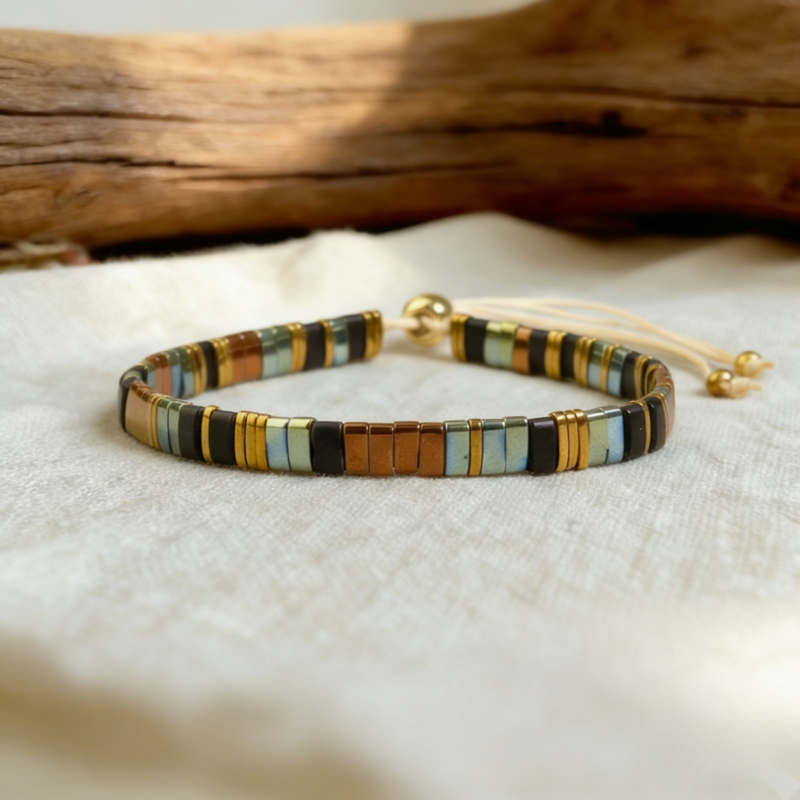 Miyuki Tila 24k Gold Plated Dainty Bracelet Minimalist Healing Jewelry Gift