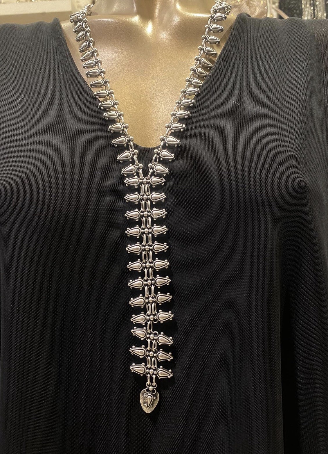 Hypoallergenic Nickel Lead Free Pewter Zip Lariat Necklace Approx. 22” L